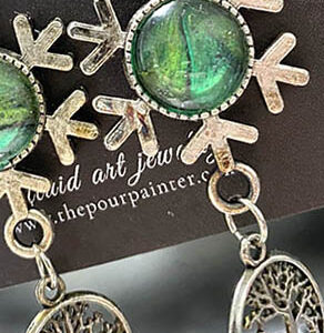 Fluid Art Earrings - The Snowflake Collection - Primary