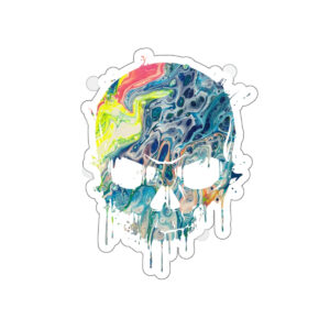 Fluid Art Dripping Paint Skull